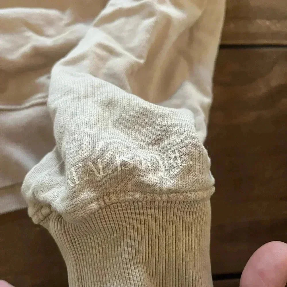 Tan + Lines Real is Rare Beige Crewneck Medium - Picture 3 of 5